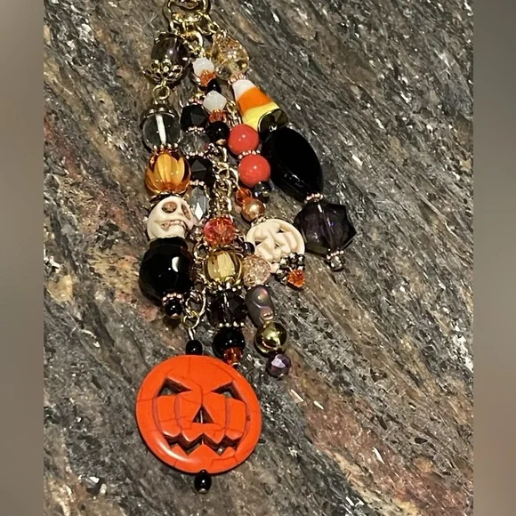 ORIGINAL Pumpkin Candy Corn Alien Skull Handbag Jewelry Halloween Bag Charm NEW - Picture 1 of 13